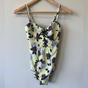 Seafolly yellow multicolor floral one piece swimsuit
